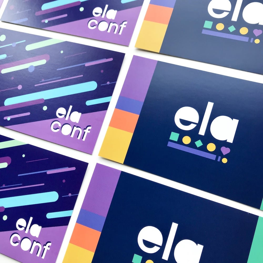 Photo of Ela Conf and Community postcards